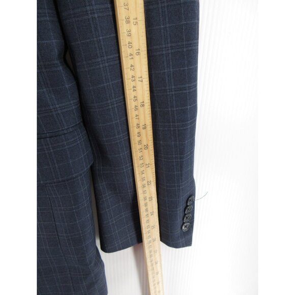 VINTAGE Hart Schaffner Marx Sport Coat 41 Long Blazer Wool Plaid USA * - Picture 6 of 16